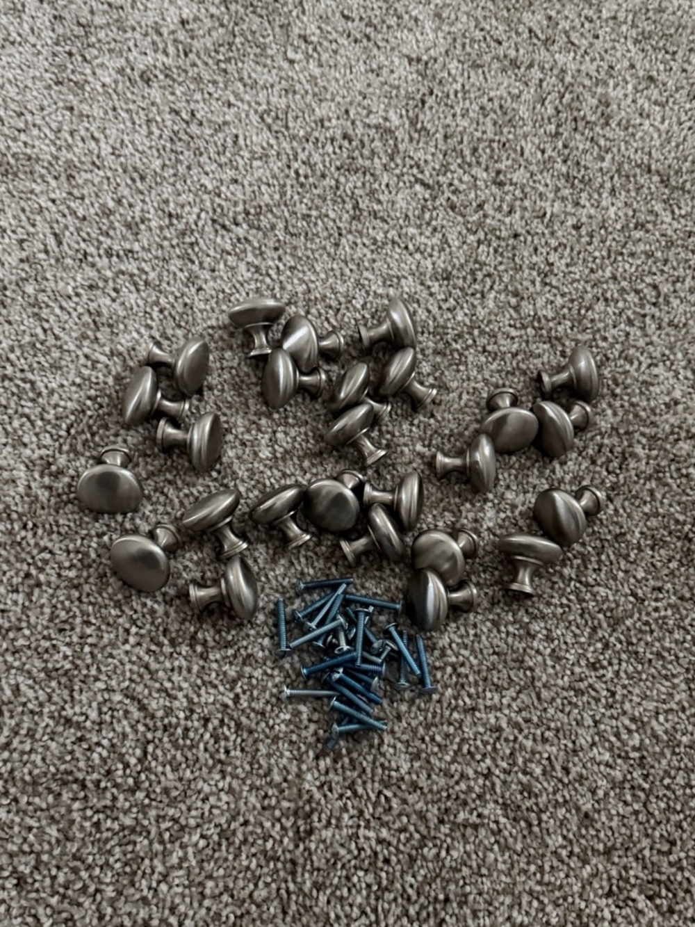 26 piece brushed nickel cabinet knobs